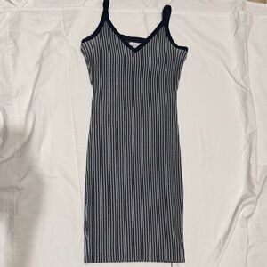 Milly Striped Blue and White Ribbed Dress